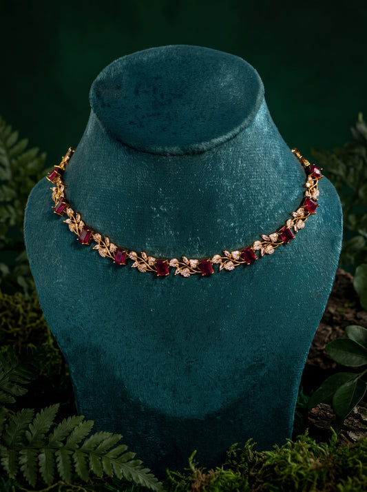 Red Blossom Necklace Set
