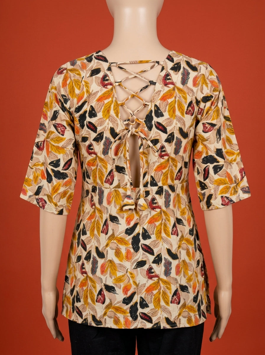 Golden Leaf Short Kurti