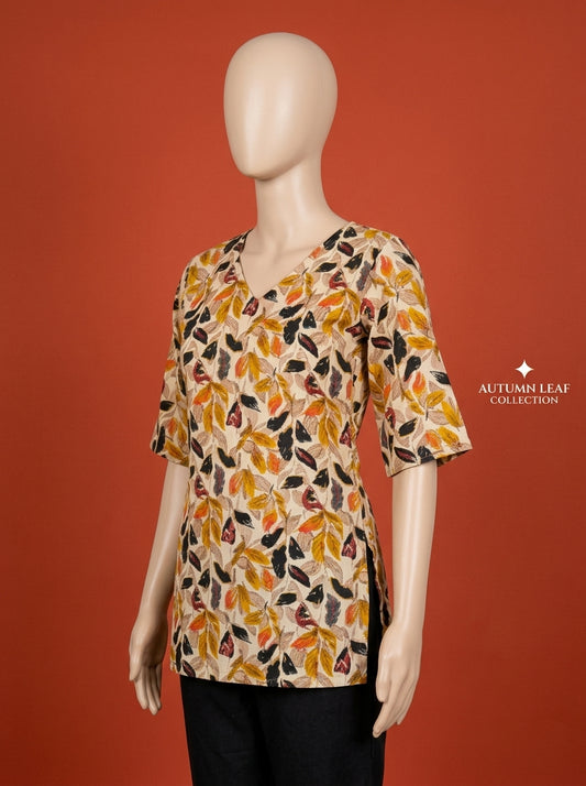 Golden Leaf Short Kurti