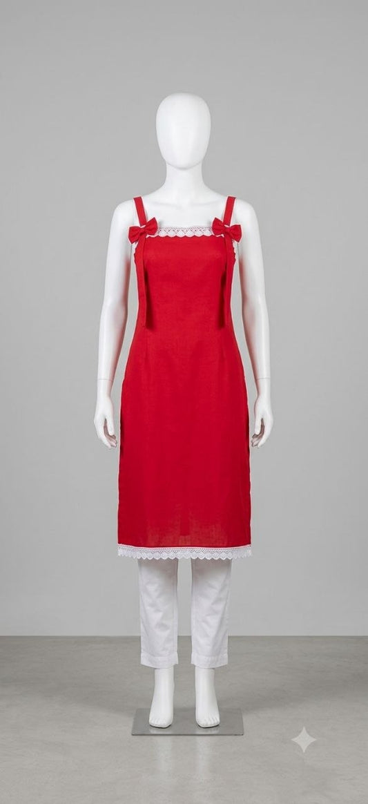 BOW KURTI WITH WHITE PANT