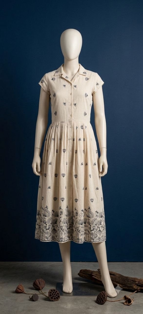 Ivory Bloom Shirt Frock