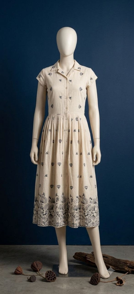 Ivory Bloom Shirt Frock