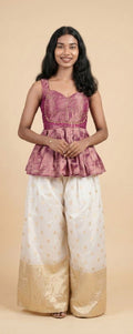 Blush Bloom Peplum Set for onam pink