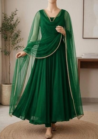 Anarkali Suit Set (Kurta, Bottoms, Dupatta)