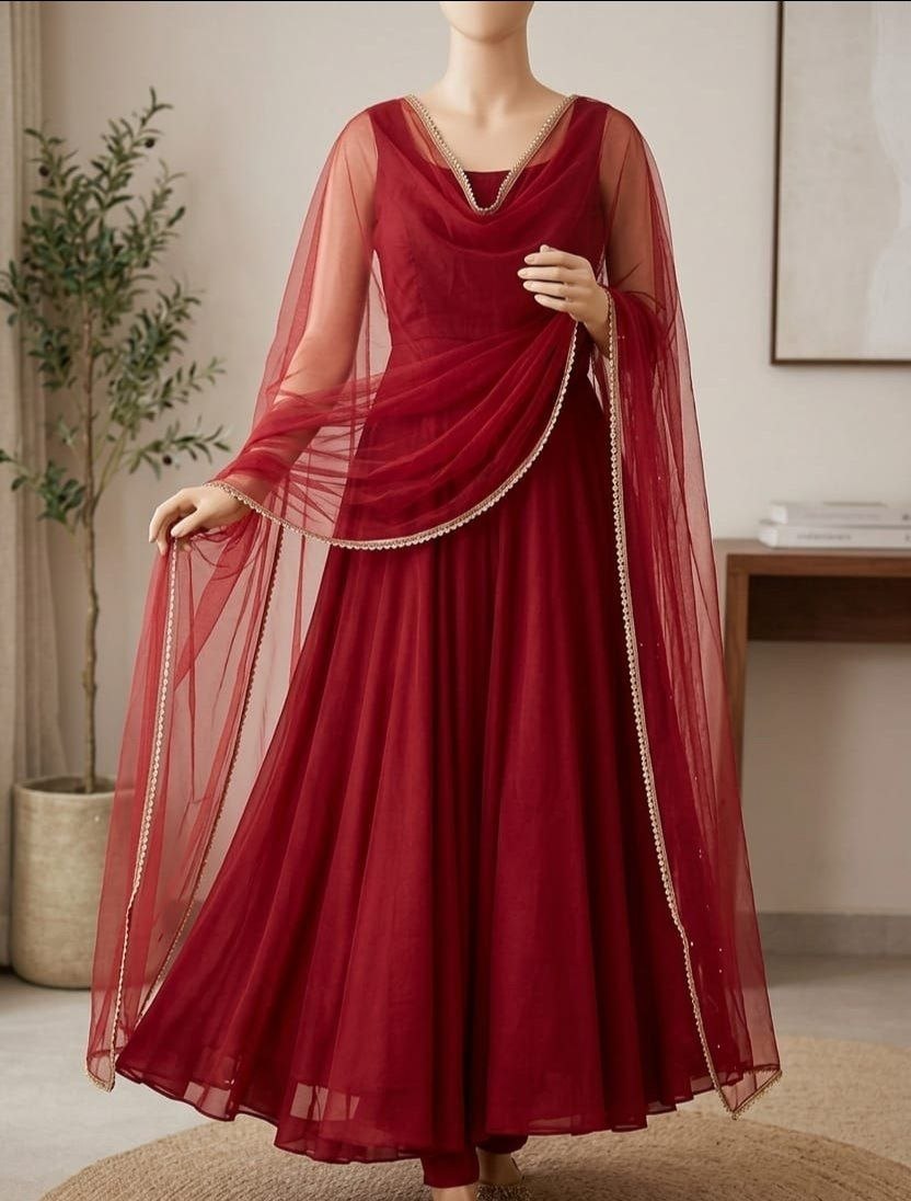 Anarkali Suit Set (Kurta, Bottoms, Dupatta)