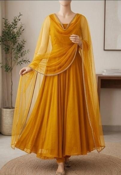 Anarkali Suit Set (Kurta, Bottoms, Dupatta)